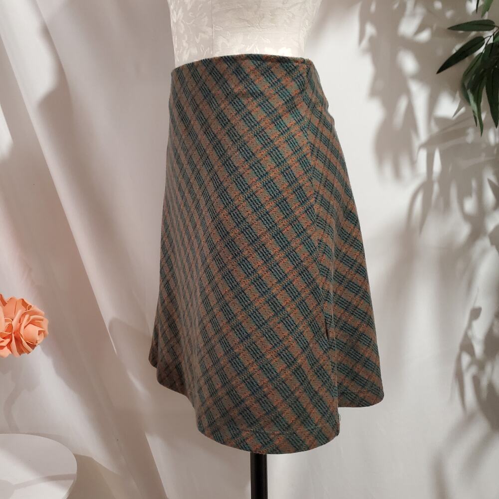 Free People Plaid Pull-On A-Line Mini Skirt Size XL Academia Preppy Ivy School - Picture 4 of 10